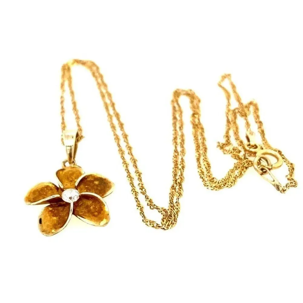 925 Plumeria on 14k Twisted Chain‎